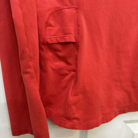 Mountain Hardwear 1/4 Zip Top Womens Large Fitted Red Lightweight Mock Neck Gorp - Picture 7 of 7